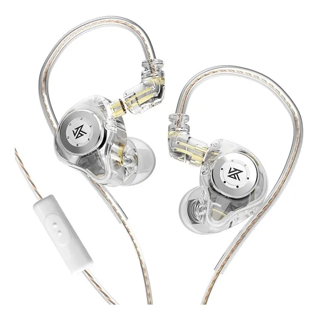 Auriculares Kz Edx Pro con micrófono, color cristal blanco