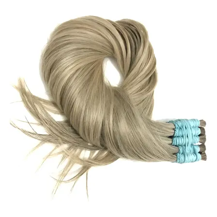 Cabelo Humano Indiano Loiro Mesclado Cinza 65cm Aplicação Fio A Fio