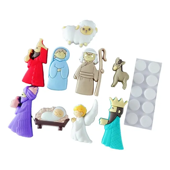 9x Pegatinas Para Nevera Con Parches Navideños De Jesús