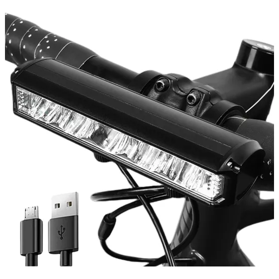 Farol Bike 6 Leds Xp-g3 Usb Profissional 18.000 Lumens