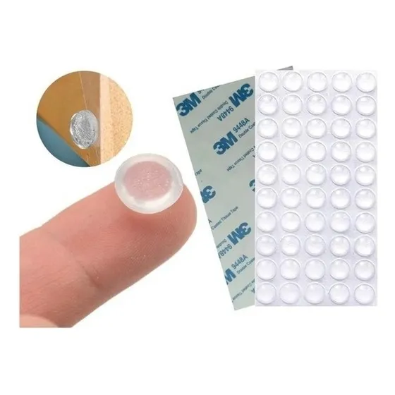 Tope Autoadhesivo Silicona 10x2mm Puerta Mueble 100 Unidades Acabado Mate Color Transparente Forma Gota