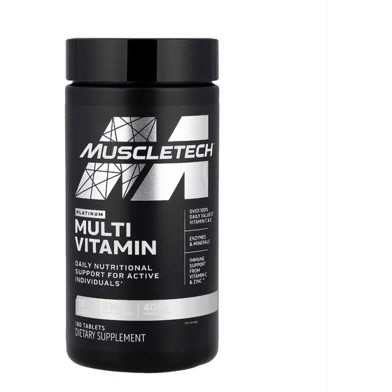 Multivitaminico Platinium | Muscletech | 180 Pastillas