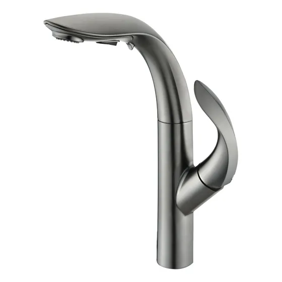 Griferia De Lavamano Foglia Gunmetal Black Marca Bari