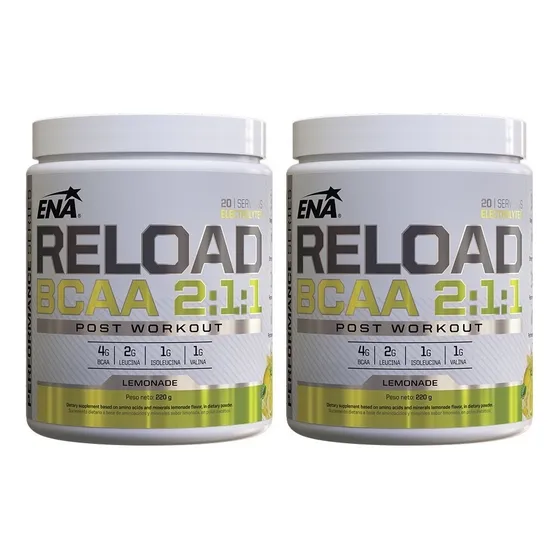 Reload Bcaa Ena 2:1:1 220 Gr X 2 Unidades Aminoacidos Post  Sabor Lemonade
