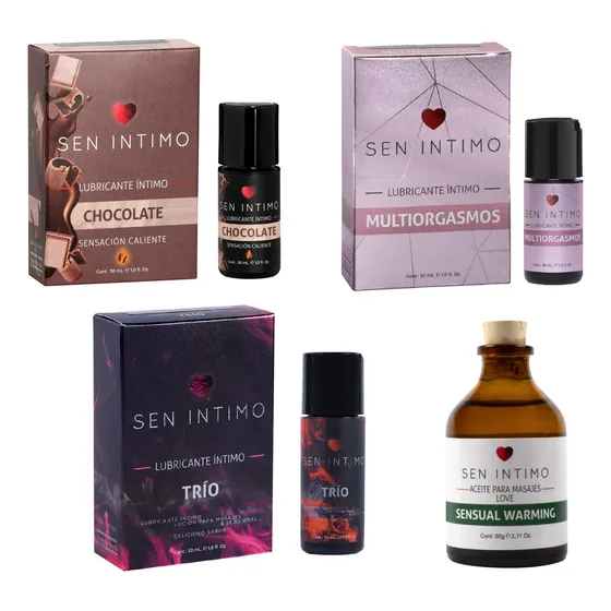 Kit X4 | Lubricante Caliente + Multiorgasmos + Aceite + Trio