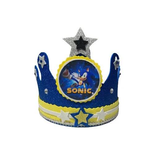 Corona De Sonic Para Festejado Y Cumpleaños Fiestas