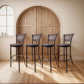 Banquetas Altas Encosto Marrom Assento Marrom Balcao Cozinha Banquetas Altas Encosto Marrom Assento Marrom Balcao Cozinha