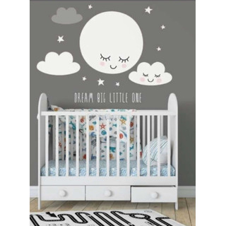 Decoración Para Cuarto De Bebé Luna Con Nubes Y Estrellas Decoración Para Cuarto De Bebé Luna Con Nubes Y Estrellas