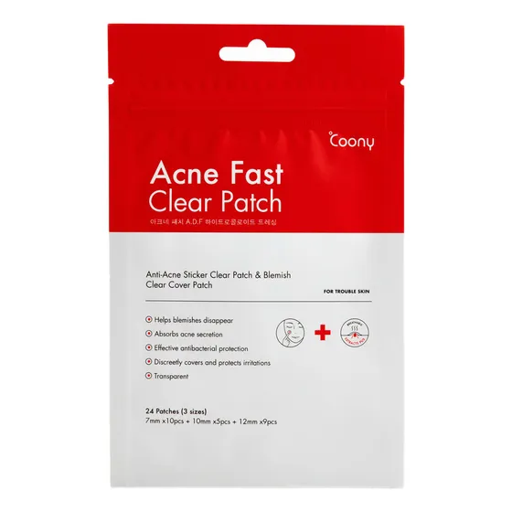 Coony Acne Fast Clear Patch 24 Parches Tipo de piel Grasa