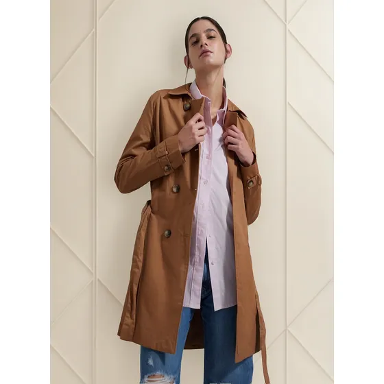 Chaqueta Mujer Ostu Trench Dorado Poliester 40080164-8695