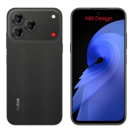 Celular Nubia V80 Design 256gb+20 Gb Ram(8gb + 12gb Dinámica), Android 16 Negro