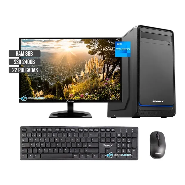 Equipo Torre Cpu Intel Dualcore Ssd 240gb Ram 8gb Monitor 22
