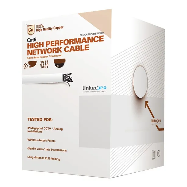 Bobina Utp 152m Linked Pro Pro-cat-6-plus-w/500 Cable De Red