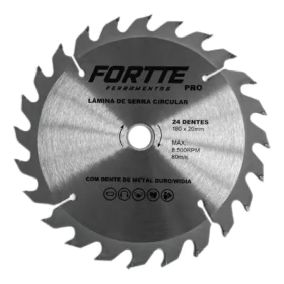 Disco Serra Circular Widea Madeira 24 Dentes 7.1/4'' 180mm