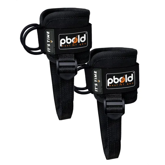 Tobilleras Correas De Tobillo Ajustables Para Máquinas De Cable Y Bandas De Resistencia Negro Pbold