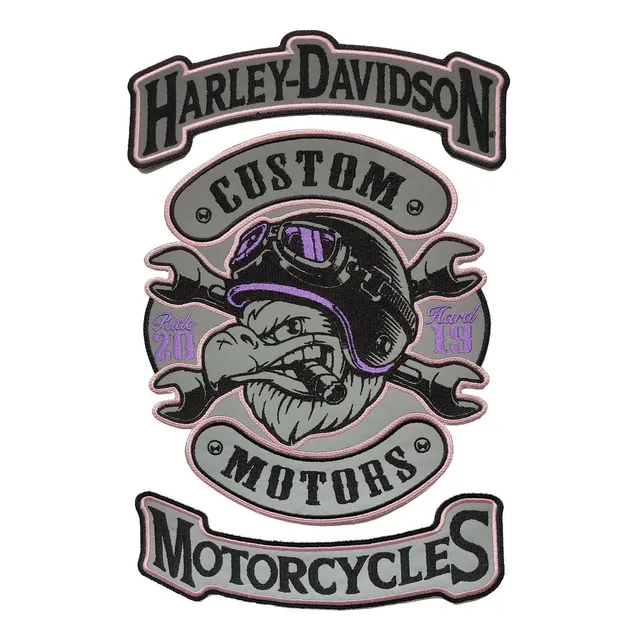 Parche Bordado Custom Motors Dama, Casco Femenino Reflectivo
