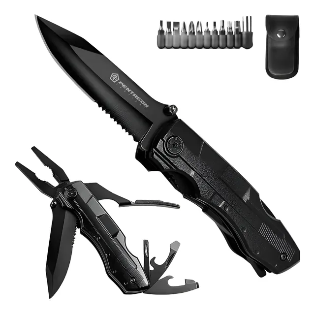Cuchillo Tactico Navaja Suiza Multiherramienta Acero Caza