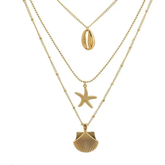 Colar Chocker Correntinha Mar Praia Oceano Concha
