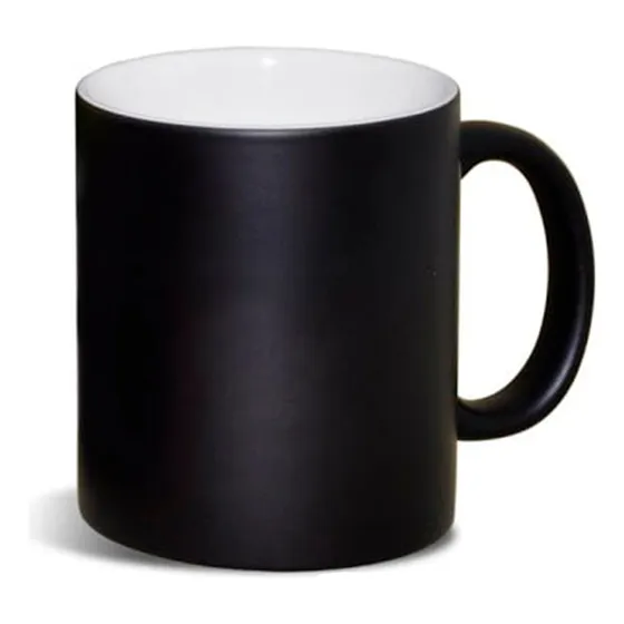 Mug Mágico Negro Mate Para Sublimar 6 Unidades Calidad Aaa