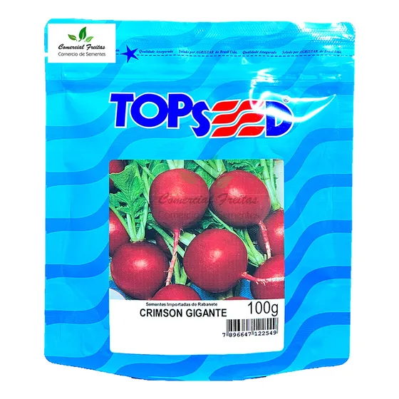 Sementes De Rabanete Crimson Gigante Pcte C/ 100 Gramas