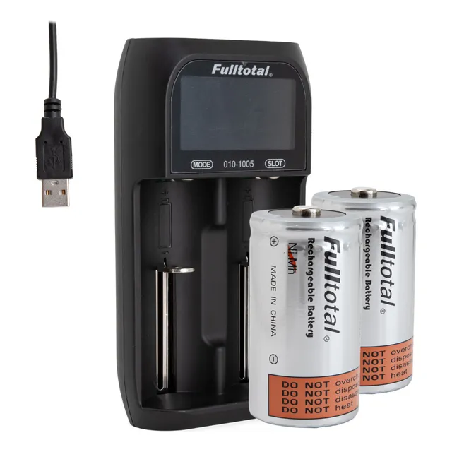Combo Cargador Usb Inteligente Pilas Recargables D 9000 Mah