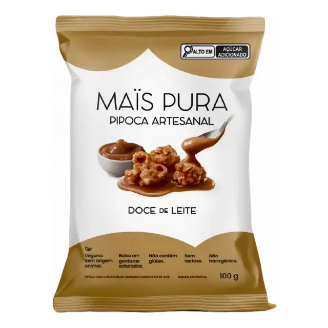Pipoca Pronta- Doce De Leite- Mais Pura- Pacote 100g
