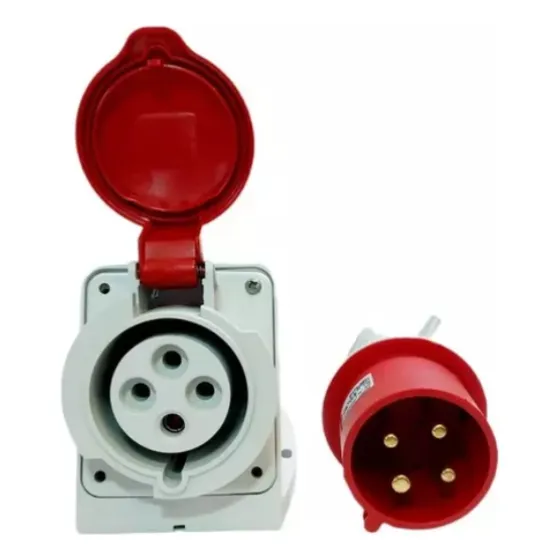 Clavija Aérea Y Base Mural 3 Polos + T 32 A 415 V H6 (kit)