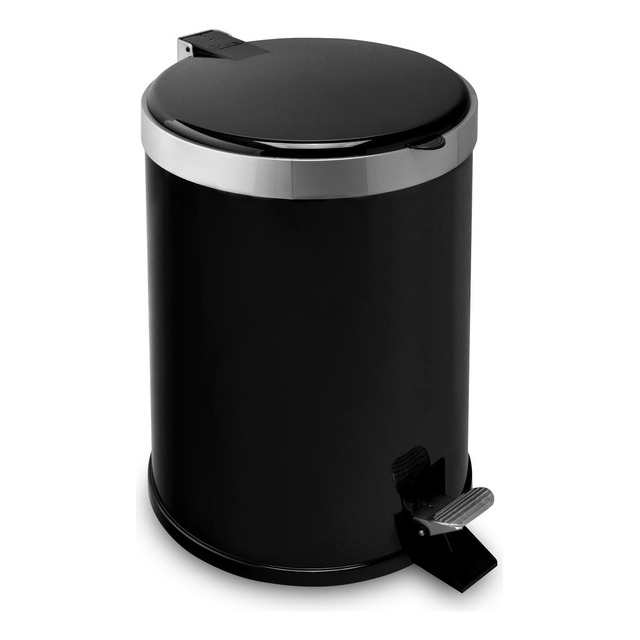 Lixeira Banheiro Pedal 5 Litros Plástico Cesto Escritório Cor Preto Lixeira Banheiro Pedal 5 Litros Plástico Cesto Escritório Cor Preto