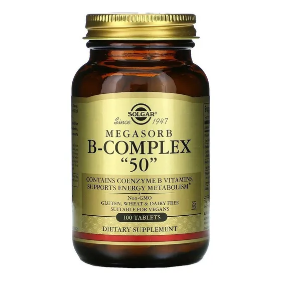 Solgar Megasorb B-complex 50, 100tabletas, Solgar,