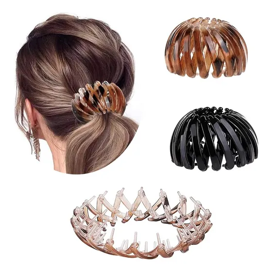 Pinza Gancho Colita Conga Retractil Nido Pájaro Moño Cabello