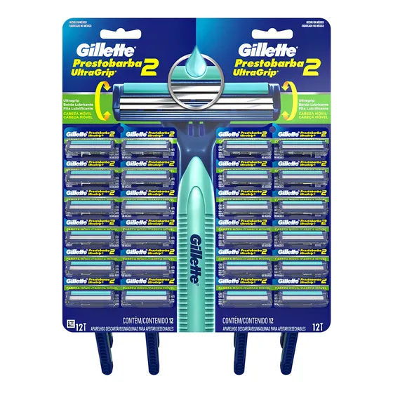 Máquina para afeitar Gillette Prestobarba2 UltraGrip descartable 24 u