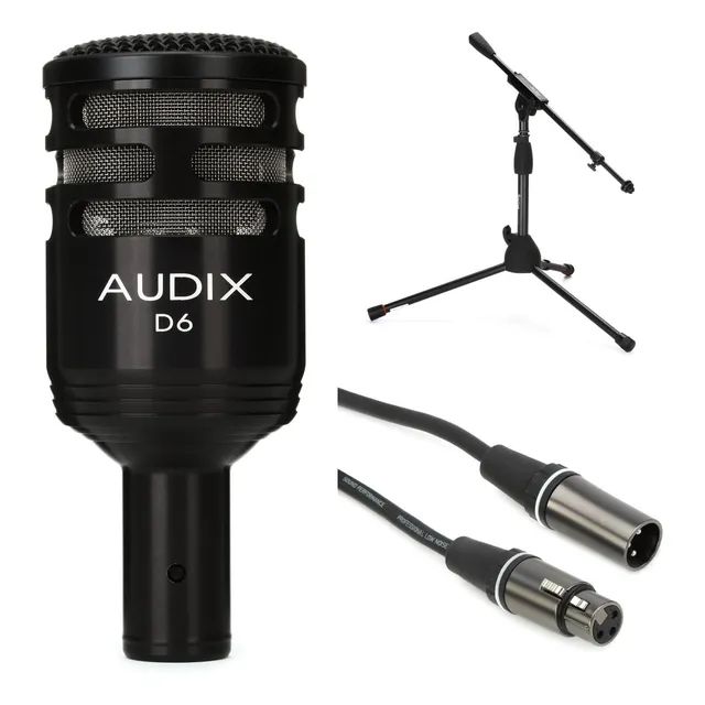 Paquete De Micrófono De Batería Audix D6 Con Soporte Y Cable
