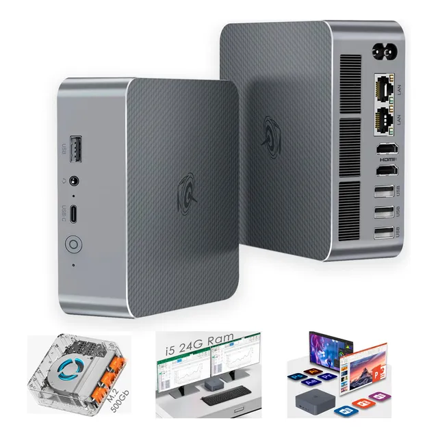Mini Pc Beelink Eqi12 Intel Core I5 12450h 24gb De Ram 500gb Dual Lan Aspor Modelo Eqi12 I5-12450h Wifi6 Gráficos Intel® Uhd De 1,20 Ghz Color Gris Windows 11 Bluetooth 5.2