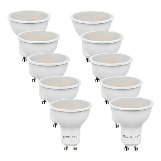Pack X 10 Lamparas Dicroicas Led 7w Luz Calida 110º 560lm Gu10 220v Color De La Luz Blanco Calido Trefilight