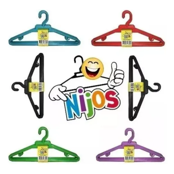 50 Ganchos Para Ropa De Niños Plásticos Color