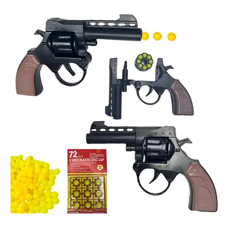 Revólver Rambo De Brinquedo Com Espoleta E Bbs, Em Plástico Preto