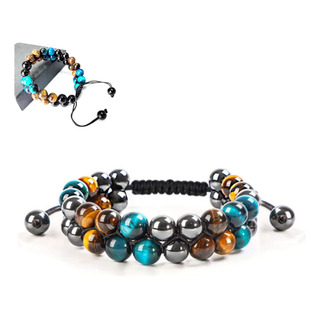 Pulseira Boa Sorte Obsidiana Hematita Olho De Tigre Proteção Pulseira Boa Sorte Obsidiana Hematita Olho De Tigre Proteção