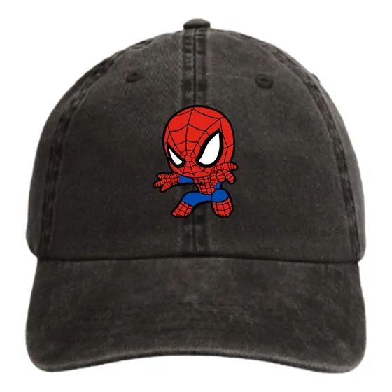 Gorra Spiderman Chibi Deslavada Vintage Ajustable