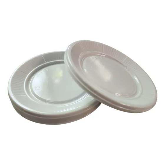 20 Platos Plásticos Desechables Blancos De 17cms