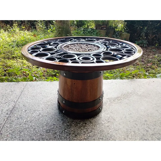 Mesa De Centro En Madera Estilo Barril O Barricas