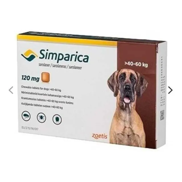 Tableta Antipulgas Y Garrapatas Simparica 40 A 60 X 1 Comp