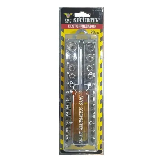 Juego Set Destornilladores 28 Dados Piezas Security