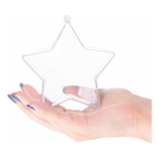 12 Esferas De Acrílico En Forma Estrella 10 Cm 12 Esferas De Acrílico En Forma Estrella 10 Cm