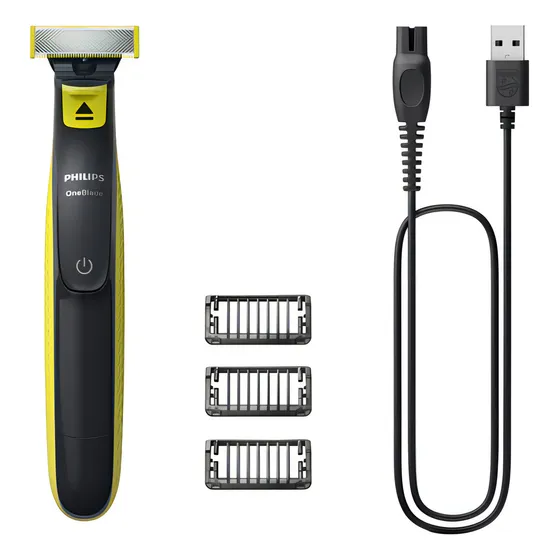 Philips QP2724/10 Oneblade 3 Peines Recortadores Extraibles y Cargador Color Verde
