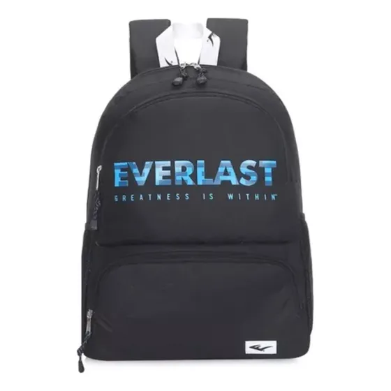 Mochila Deportiva Everlast Urbana Hombre Mujer 16271 Negro Diseño De La Tela Liso