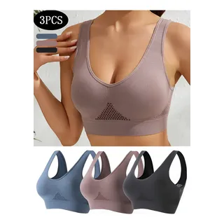 Kit 3 Tops Com Bojo Esportivo Fitness Academia Yoga Ciclismo Kit 3 Tops Com Bojo Esportivo Fitness Academia Yoga Ciclismo