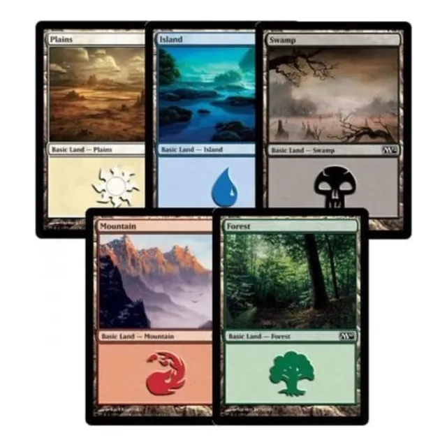 Lote 100 Terrenos Lands Mtg Magic The Gathering 20 Cada Cor