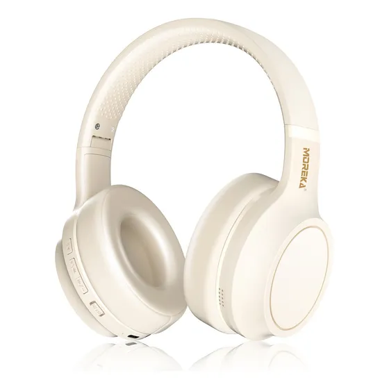 Moreka® Auriculares Inalámbricos Con Cancelación De Ruido Bluetooth Sobre La Oreja Con Sonido Estéreo De Alta Fidelidad De Graves Profundos Almohadillas Cómodas Para Escuela,hogar Y Viajes Blanco
