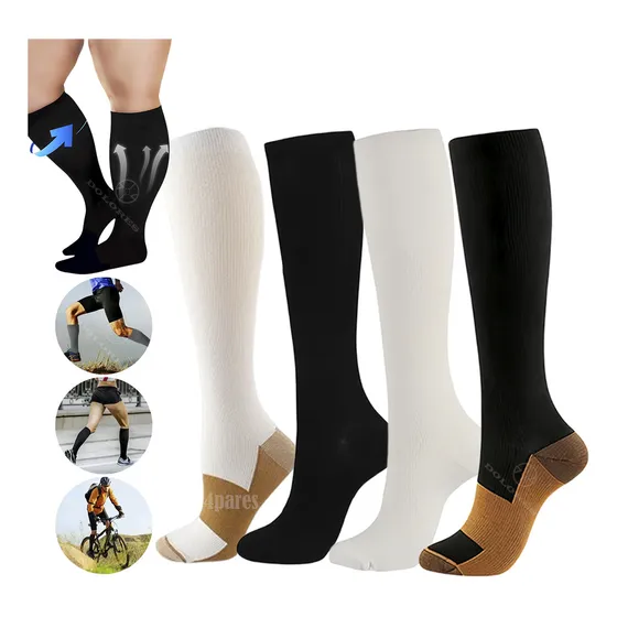 Waa Calcetines Compresión Ion Cobre Hombr Mujer Varice