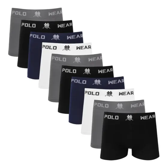 Kit 10 Cuecas Boxer Polo Wear Microfibra Original Conforto